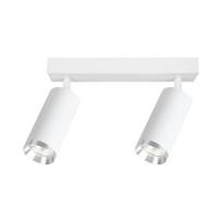 Lampa Sufitowa Nowoczesna Biała Listwa Ruchome Reflektorki Elementy Chrom 2Xgu10 10W Mica Milagro
