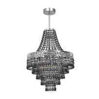 Glamour Krištolinis Juodas Šviestuvas Sidabrinis Lubinis 3xE14 40W Coral Milagro