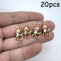 20  new high-quality zinc alloy Christmas reindeer pendants, suitable for DIY jewelry making - perfect accessories for earr 20pcs