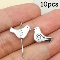 10pcs/30pcs double-sided bird spacing decorative beads, small hole bead hanging accessories, used for DIY production to discover