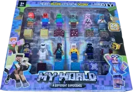 Figurėlės Konstruktoriams Su Magnetiniais Kubeliais Minecraft My World 24 vnt.