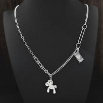 Retro Money Pony Clavicle Chain Creative Animal Pendant Personality Design Horse Lover Birthday Gift Fashion Neck Jewelry