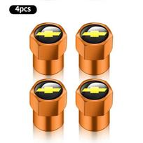 4Pcs Of Aluminum Alloy Car Tire Hexagon Valve For Chevrolet Cruze TRAX Aveo Lova Sail EPICA Captiva Malibu Volt Camaro Cobalt oranžinė