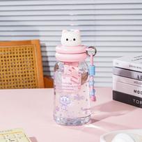 Plastic Drinking Bottle 600ml Straw Cup Multiple Styles Plastic Tumbler  Summer 1-PC material