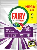 Automatinių indaplovių kapsulės FAIRY Platinum+ Lemon Miracle, 60vnt
