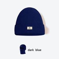 Winter Mask Hat 2 In 1 Balaclava Hat Full Face Protection Skiing Tactical Riding Earmuffs Hat Knitted Headwear Unisex Ski Bonnet tamsiai mėlyna spalva