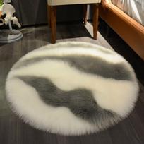 Minkštas purus dirbtinio kailio kilimas Skalbiamas Svetainės Lovos šono Ilgaplaukiai kailiniai kilimai Pliušiniai maži apvalūs kilimai Miegamojo grindų kilimėliai 40x40cm