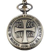 Fair Libra Cross Emblem Quartz Pocket Watch Retro Fashion Men's and Women's Necklace Pendant Student's Best Gift