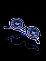 Wireless EL luminous glasses disco luminous LED online celebrity sunglasses pixel KTV bar atmosphere concert flash  High Quality Blue