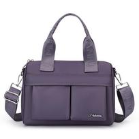 Nylon Water-Repellent Women's Hand Shoulder Crossbody Bag Multi-Compartment Tote Bag violetinė