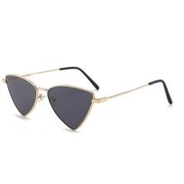 FashionMetal Sun Glasses Triangle Hip Hop Cyberpunk Stylish Irregular Small Frame Sun glasses For Ladies Travel Cool Eye Glasses As shown