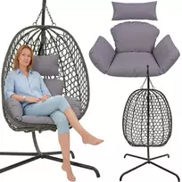 KOOPMAN Pakabinamas krėslas su stovu 195 cm, pilkas