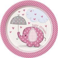 Talerzyki Na Baby Shower Dziewczynka 18Cm 8 Szt.