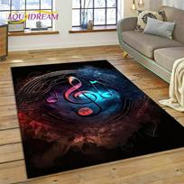 Colorful Musical Note Music Score Cartoon Carpet Rug for Home Living Room Bedroom Sofa Doormat Decor,Kids Area Rug Non-slip Mat 40x60cm