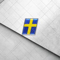 Metalo 3D Švedijos vėliavos logotipas Automobilio stiliaus Galinės bagažinės raidės Emblema Lipdukas Volvo XC90 XC70 V60 XC40 XC60 S40 S60 S80 V40 V50 B5 white
