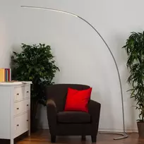 Sidabrinės spalvos lanko formos LED toršeras Danua