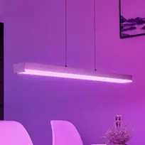 LED pakabinamas šviestuvas Keyan, WiZ, kvadratinis, pailgas, nikelio
