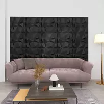 Sienų plokštės 12 pcs Diamond Juodas 50 x 50 cm XPS Putplastis