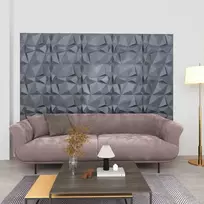 Sienų plokštės 48 pcs Diamond Pilkas 50 x 50 cm XPS Putplastis