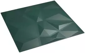 Sienų plokštės 24 pcs Žalia 50 x 50 cm XPS Putplastis