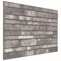Sienų plokštės 10 pcs Tamsiai pilka 100 x 50 cm EPS putos