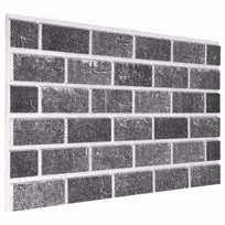Sienų plokštės 10 pcs Juoda ir pilka 100 x 50 cm EPS putos