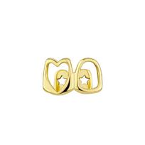 1/2pcs Hip Hop Hollow Heart Tooth Grillz Rhinestone Gold Color Wearable Tooth Jewelry Tooth Caps Zircon Dental Grills