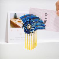 Cute Elegant Kimono Hair Clip Metal Tassel Sakura Flower Faux Pearl Decor Hair Clip Traditional Cloth Fan Shape Hairpin Cosplay