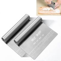 Stainless Steel Pro Dough Scraper/Cutter/Chopper with Measuring Scale – Cake, Pizza, Pastry Tool