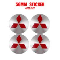 4Pcs 56MM Car Exterior Wheel Rim Cover Badge Sticker Auto Accessories For Mitsubishi 9 Ralliart X ASX L200 Colt Outlander Pajero
