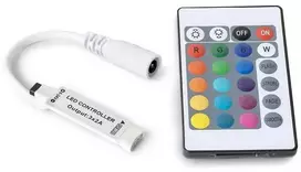 Avide LED RGB juostų valdiklis 72W 5-24V su IR pulteliu