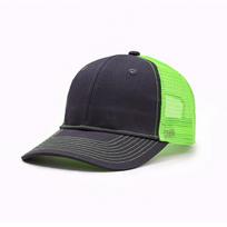 Sunshade soft top Richardson truck driver hat slightly curved baseball cap color blocked flat edge duckbill hat Adjustable žalia