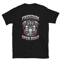 Chopper Cruiser Motorbike Freedom Is An Open Road Biker T-Shirt 2XL