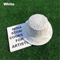 Lauke kvėpuojanti moteriška tuščiavidurė žvejo kepurė Flower Sun Hat Bucket Hat balta