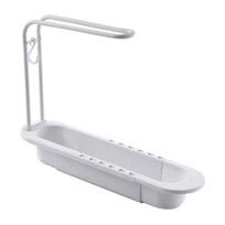 Expandable Kitchen Sink Organizer Rack Adjustable Dish Drying Rack with Hanging Hook for Utensils and Drainage Tray Space Saving Design One Size balta