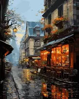 Tapyba pagal skaičius Jauki vakaro kavinė 40 × 50 cm