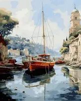 Tapyba pagal skaičius Viduržemio jūros uostas 40 × 50 cm