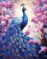 Tapyba pagal skaičius Povas tarp gėlių 40 × 50 cm