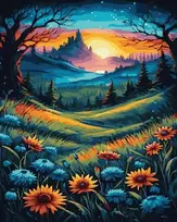 Tapyba pagal skaičius Saulėlydžio slėnio takas 40 × 50 cm