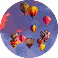 Tapyba pagal skaičius — Spalvingi oro balionai, 40 × 40 cm