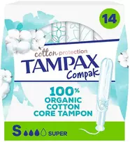 TAMPAX 100% ORGANIC COTTON super plug 14 units