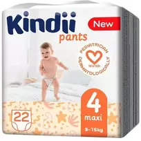Kindii KINDI Sauskelnės-kelnaitės maxi 4 dydis (9-15 kg) 22 vnt