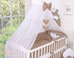 Tinklelis nuo uodų iš šifono su širdelėmis ir taškeliais