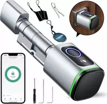 AVATTO elektroninis durų užraktas su pirštų atspaudų skaitytuvu, Bluetooth, RFID, cilindrinis, 70 mm, SDL-S1-B60