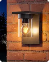 EDISHINE lauko sieninis šviestuvas, IP44, E27, skaidrus stiklas, 15 W, juodas, KH 2401 DN