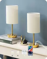 EDISHINE LED stalinė lempa su jutikliniu valdymu, USB įkrovimo funkcija, reguliuojamas apšvietimas, rinkinys 2 vnt.