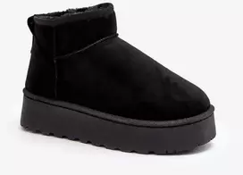 sniego batai ant platformos su kailiais juoda Xamella