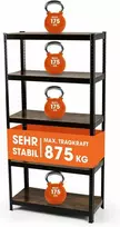 EASYmaxx metalinė sunkioji lentyna, 180 x 90 x 40 cm, 5 reguliuojamos MDF lentynos, 875 kg apkrova, modelis 15642