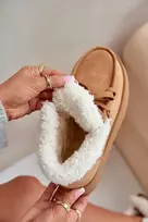 Moteriški sniego batai ant platformos su kailiu Branek Camel Ciabellae