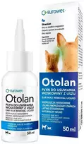Gyvūnų priežiūra - EUROWET Otolan ausų vaško šalinimo skystis 50 ml